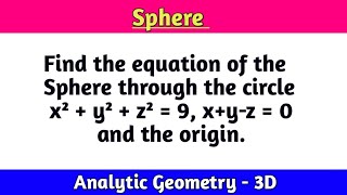 The Sphere problem  Analytic Geometry  BSc Maths  Problem 8 [upl. by Guise]