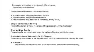 Possession in Jurisprudence Savignys and Salmonds theory of possession  Case laws in Possession [upl. by Launame]