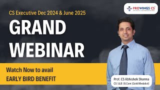 Webinar for CS Executive Dec 2024 amp June 2025 [upl. by Attelrahs408]