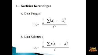 KURTOSIS Koefisien Keruncingan Kurva  Konsep dan Penjelasan [upl. by Drusilla]