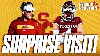 USC Trojans MAJOR Flip Target on Campus  5Star Texas AampM QB Surprise Visit [upl. by Dinny]