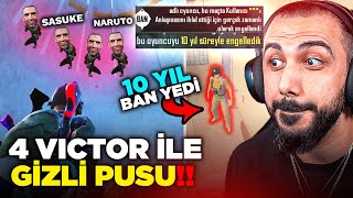 EKİPLE GALATADA 4 VİCTOR PUSUSU 😂 HİLE AÇTI 10 YIL CANLI BAN YEDİ  PUBG MOBILE [upl. by Nyret]