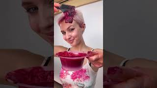 Dyeing my hair with a…😱😱😱 haircolor temporary redhair pink [upl. by Mikkanen]