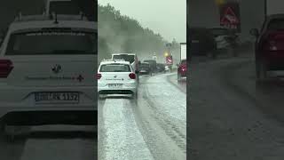 Bis zu 3 Zentimeter Hagel auf der A72 bei Zwickau hagel unwetter [upl. by Aamsa]