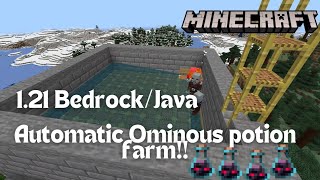 121 Bedrock  Java Ominous potion farm in minecraft [upl. by Eignav905]