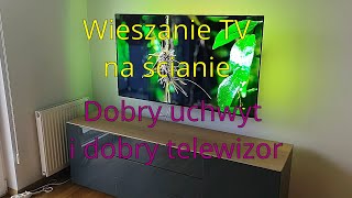 Wieszanie TV na ścianie  dobry uchwyt i dobry telewizor  jeszcze lepszy sposób [upl. by Adnohsad]