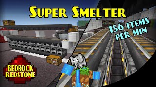 Super Smelter Automated Furnace  Minecraft Bedrock Redstone Tutorial  MCPE XBOX PS SWITCH [upl. by Yelwar]