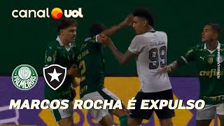 MARCOS ROCHA É EXPULSO APÓS ACERTAR ROSTO DE IGOR JESUS NA DERROTA DO PALMEIRAS PARA O BOTAFOGO [upl. by Wobniar]