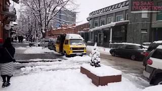 How looks VLADIKAVKAZ in winter vladikavkaz city medical university in Russia ❄️ snow fall [upl. by Oijimer]