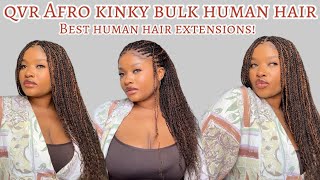 Human hair extensionhuman hair kinky extensionhuman hair Afro kinky bulk ft qvrbraidsmicro twist [upl. by Corenda]