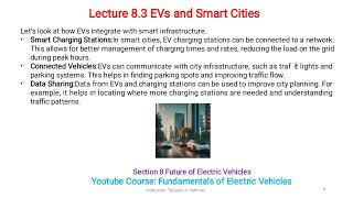 Lecture 83 EVs and Smart Cities [upl. by Alcock]