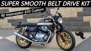 Custom RE Interceptor 650 Gets a Smooth Belt Drive Kit  You Need One Too  Wahoo [upl. by Linell]