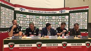 Pressekonferenz Füchse  RheinNeckar Löwen 3735 nV [upl. by Attikram]