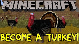 Minecraft Thanksgiving Modded Become a Turkey Mo Creatures and Morph Mod [upl. by Cybill847]