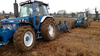 ford 7610 push pull ploughing [upl. by Fablan]