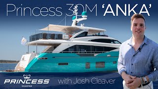 Princess 30M Anka Full Yacht Charter walkthrough with Josh Cleaver  Charter in Greece [upl. by Neukam]