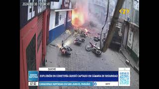 Camaras de seguridad captaron explosión y posterior incendio en Quiché [upl. by Morette]