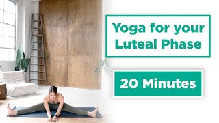 20 Minute Calming Yoga for the Luteal Phase [upl. by Othe987]