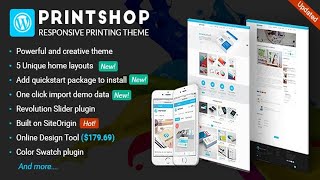 Printshop  WordPress Responsive Printing Theme Free Download [upl. by Nallaf]