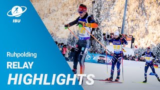 World Cup 2324 Ruhpolding Men Relay Highlights [upl. by Nrobyalc716]