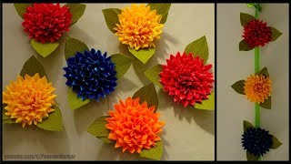 DIY  How to make crepe paper flowers  Easy paper flower tutorial  Easy home decor ideas [upl. by Anitaf]