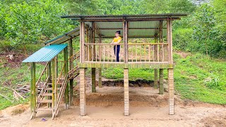 Single Mom Life  Build 2Storey Bamboo House Alone Making stairs and bamboo walls for the house [upl. by Denice]