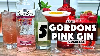 5 Easy Pink Gin Cocktail Recipes  How to Drink Gordons Pink Gin [upl. by Arihppas850]