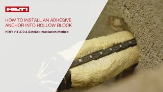 HOW TO install adhesive anchor into hollow block [upl. by Sigfrid]