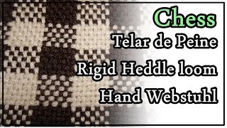 Telar María de Peine Punto Chess Pattern Rigid Heddle Loom Hand Webstuhl Muster Lana Wolle [upl. by Etnom]