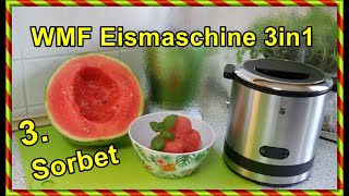 Melonen Sorbet WMF Eismaschine 3in1 SoFie Haushalt Unperfekt Perfekt [upl. by Lunnete]