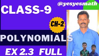 EX 23  POLYNOMIALS  CLASS 9  CBSE MATHS  EXPLANATION GIVEN TAMIL yesyesmath [upl. by Annawek]