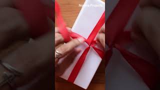 Easy Way to Wrap a Ribbon around a Christmas Gift Box  Christmas Gift Wrap with Ribbon giftwrap [upl. by Demmahum]