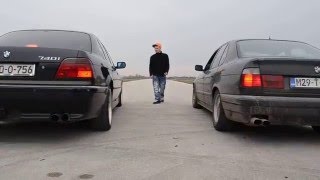 BMW E38 740i vs BMW E34 525i street race [upl. by Chemush701]