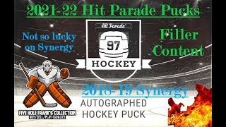 202122 Hit Parade Hockey Pucks x 2 with 201819 Synergy Sandwiched inbetween Very Impressed [upl. by Keemahs391]