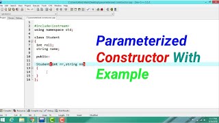 parameterized constructor in c [upl. by Notecnirp]