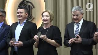 📺 JJ – Presidente do TJMT é homenageada com moeda honorífica [upl. by Yrrek]