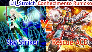 Sky Striker Vs RescueACE  LilStrolch Vs Conhecimento Runicko  High Rated  Dueling Book [upl. by Gill281]