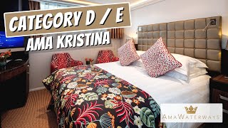 AMA Kristina  Category DE Stateroom Tour amp Review  AMA Waterways  River Cruise Tour [upl. by Tommie]