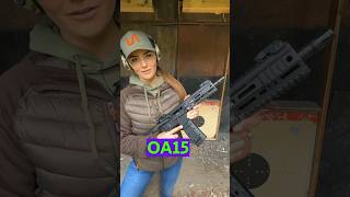 Oberland Arms OA15 PR MLOK M7 mit Schubschaft und Flippervisier auf dem Schießtand mit Linda [upl. by Shermy484]