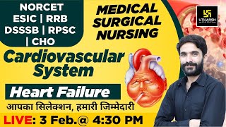 Cardiovascular System  Heart Failure  MSN NORCET ESIC RRB DSSSB RPSC amp CHO  Raju Sir [upl. by Ja]