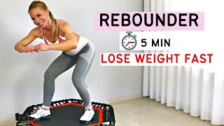 5 min trampoline workout Rebounder workout beginner 5 minutes mini trampoline rebounding workouts [upl. by Eedyah]