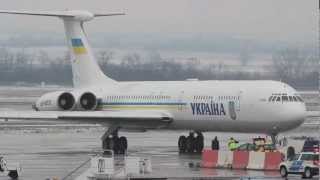 Ukraine Government Ilyushin Il62M departure from BudapestFerihegy [upl. by Halbeib]