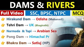 Dams Of India  Rivers amp State  Important Dams Of India  भारत के प्रमुख बांध  SSC BPSC NTPC [upl. by Ahlgren]