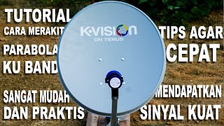 CARA PASANG PARABOLA MINI KVISION BARU SAMPAI DAPAT SIARAN DIJAMIN PASTI BISA [upl. by Evreh]