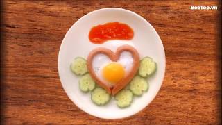 Eggs Recipe  Heart Shape Egg   Egg with Sausage by dinner recipes with sausage [upl. by Ahsuat]