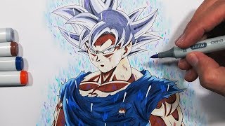 Tutorial How To Draw Gokus Mastered Ultra Instinct Form  Step By Step [upl. by Aihsitan220]