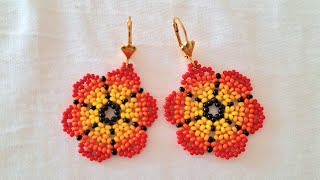 ARETES DE FLORES PASO A PASO EN MOSTACILLA  TUTORIAL CON AUDIO [upl. by Aihsyn499]