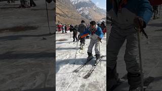 Skiing ⛷️ in manali skiing manali travel vlog youtubeshorts shorts [upl. by Trixy]