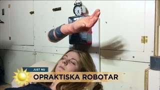 Simone Giertz gör världens sämsta robotar  Nyhetsmorgon TV4 [upl. by Duma564]