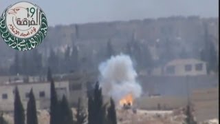 Dramatic footage of Syrian rebel missile blowing up a tank [upl. by Ecile709]